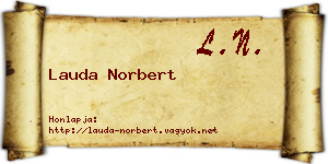 Lauda Norbert névjegykártya